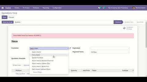 Customer Credit Amount/Due Amount Warning Odoo