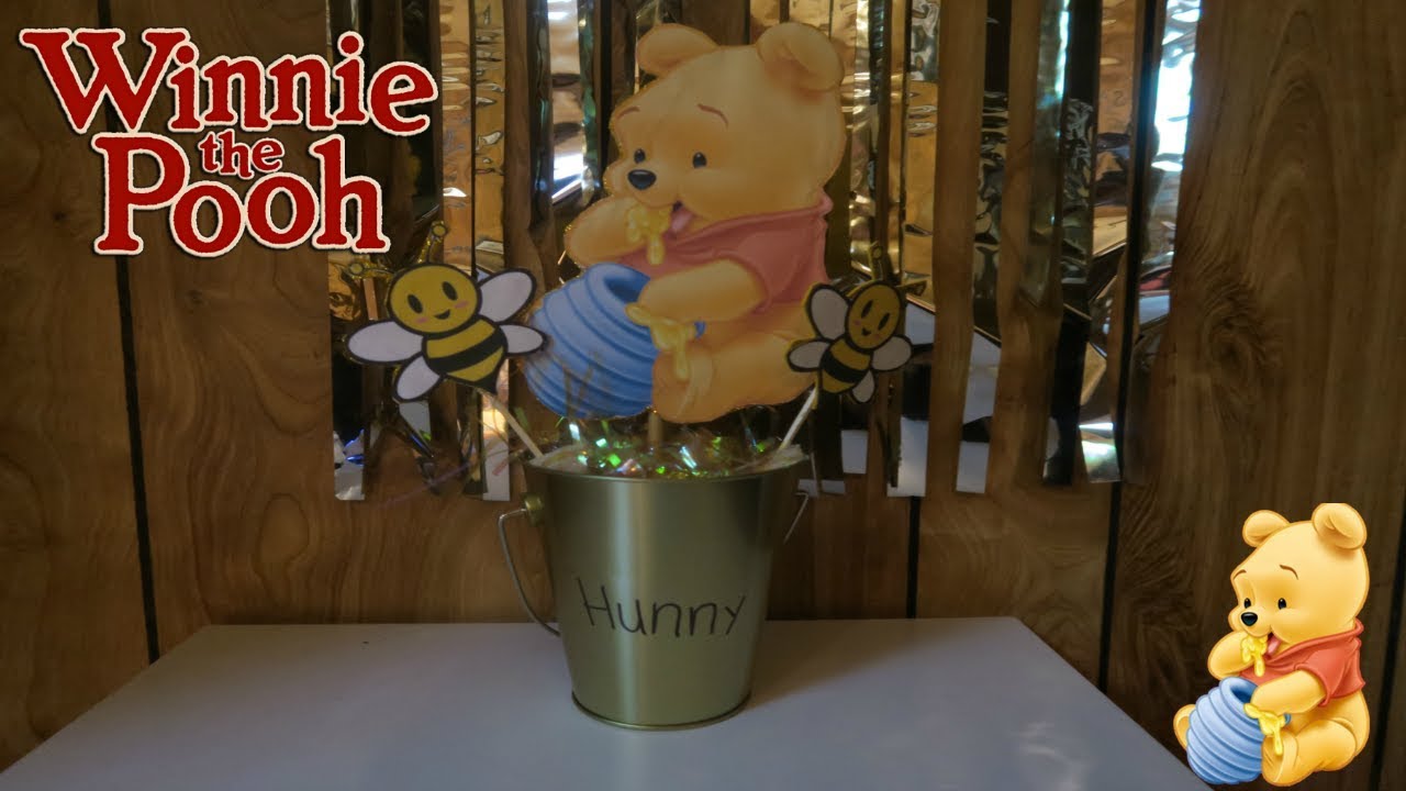 Hooped Winnie the Pooh Centerpieces  Baby bear baby shower, Disney baby  shower, Girl baby shower decorations