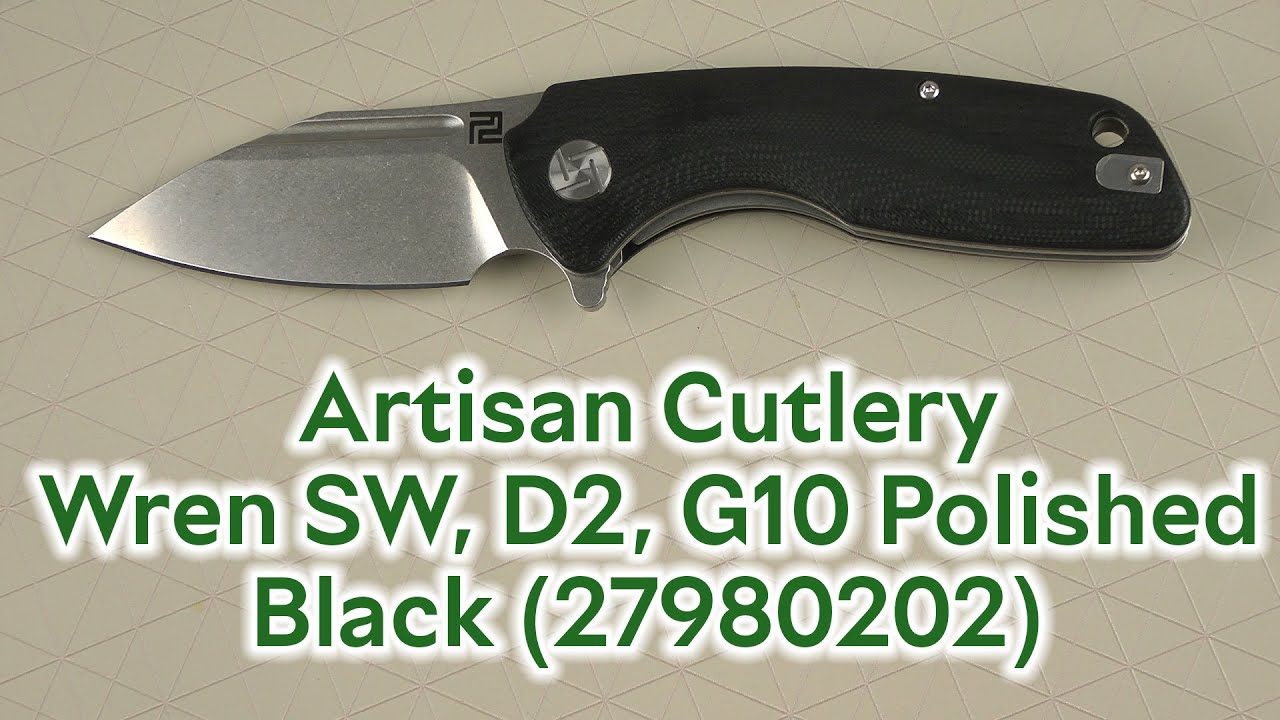 Розпаковка Artisan Cutlery Wren SW, D2, G10 Polished Black (27980202