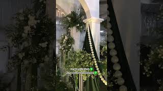 Dekorasi wedding full bunga putih #decoration #dekorasipernikahanoutdoorsederhana #decor #wedding