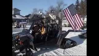 Pontoon at Lake Minocqua Ice Golf Tournament