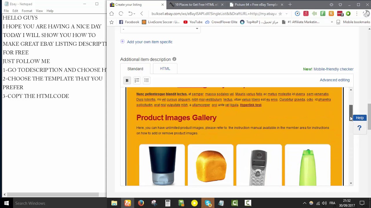 how to make professional looking description on ebay listings youtube