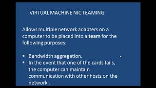 Virtual Nic Teaming - Etechtraining.com