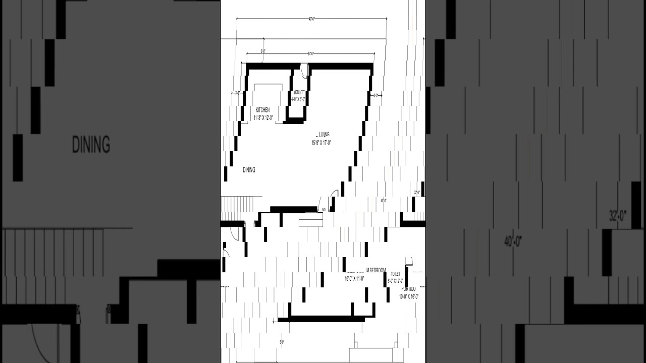 34 X 32 South Facing Home Plan 1 Bhk With Parking And Staircase 1088 Sqft