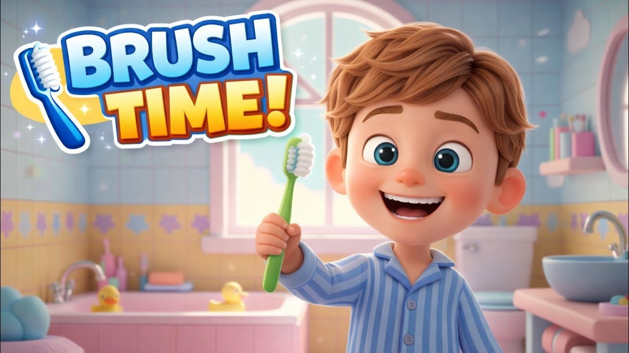 Brush Brush Teeth Song 🪥 | Morning Routine for Kids | Healthy Habits Nursery Rhyme