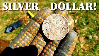 Found Silver Dollar and Huge Bell While Metal Detecting Old House Site!