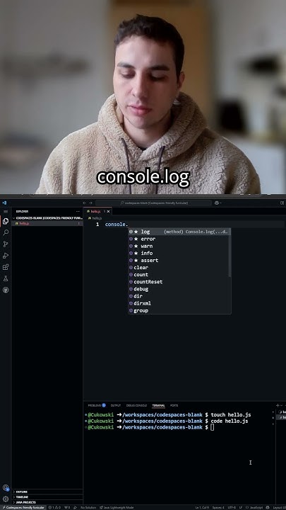 Hello World in JavaScript (VSCode + Terminal) #shorts #programming ...
