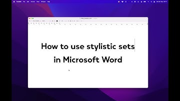 How to use stylistic sets in MS Word