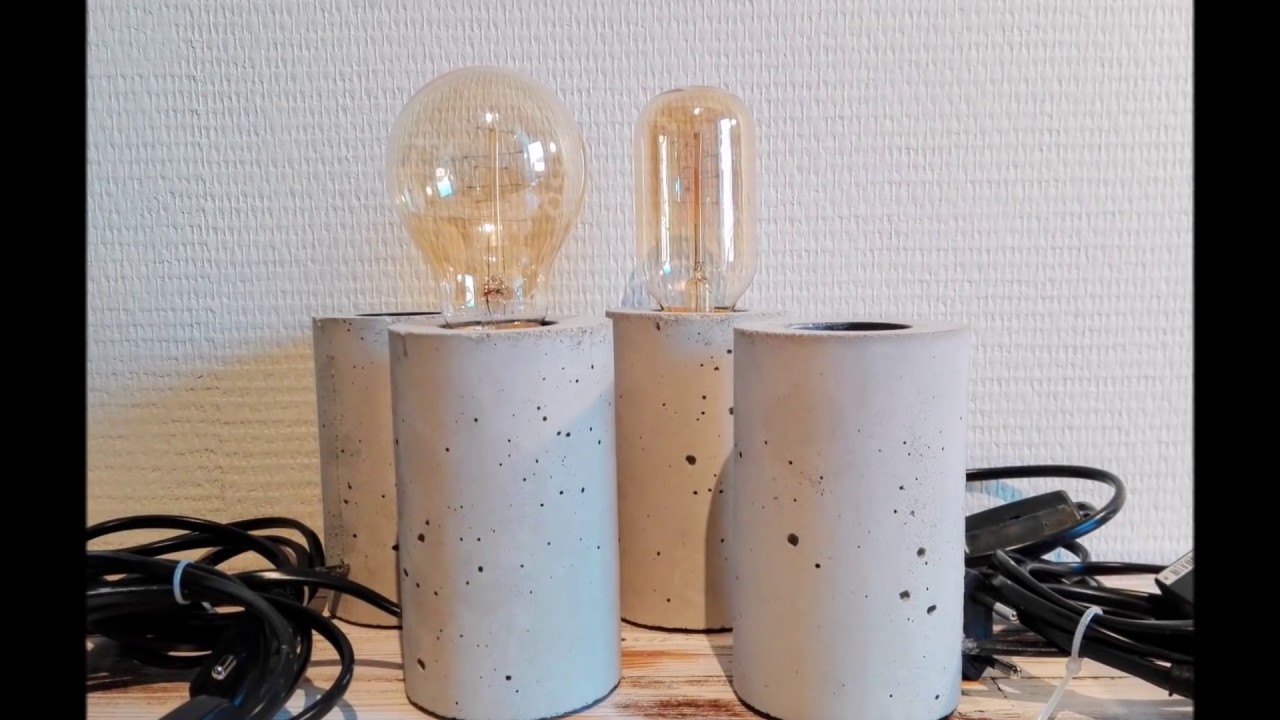 Easy DIY Concrete Lamp - YouTube