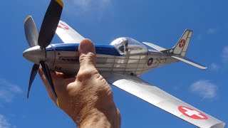 Flying Mustang P51D Rubber powered free flight