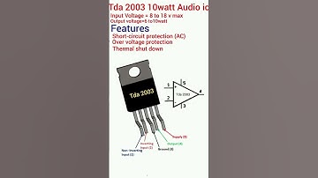 Tda 2003 10 Watt Audio Amplifier ic