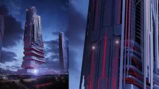 eVolo skyscraper competition 2014 - Dusk scene breakdowns