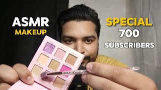 ASMR doing your makeup in 2 minutes special ✨ 700 Subscribers