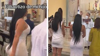 Una Mujer Causa Polémica Por Usar Un Vestido Ajustado En Pleno Bautizo