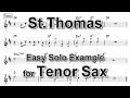 St. Thomas - Easy Solo Example for Tenor Sax