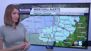 Video: Dangerously cold wind chills Saturday 1/28/22