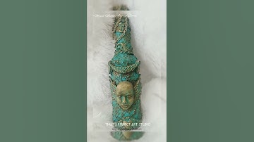 Mixed media Altered Bottle