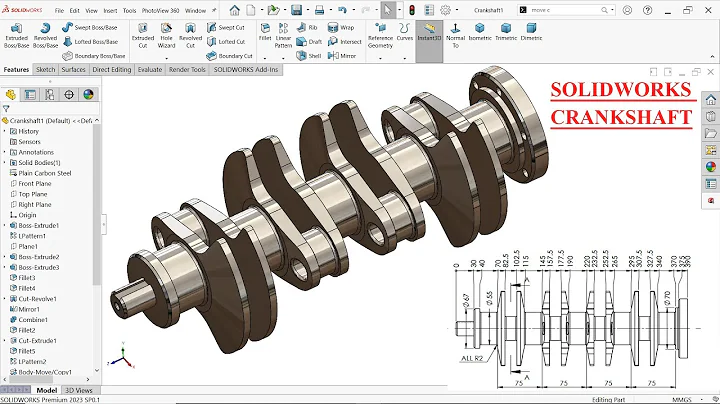 SolidWorks Crankshaft Tutorial (Multibody Part) Exercise 193