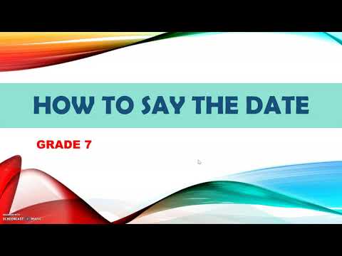 HOW TO SAY THE DATE (Materi Bahasa Inggris Kelas 7:Tanggal)