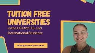 Tuition Free Universities in USA for U.S & International Students