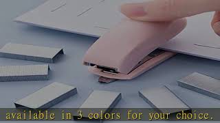 Pink Color Mini Stapler with Staples,Small Cute Stapler for Desk,Gift for Student or Office Use (Pi