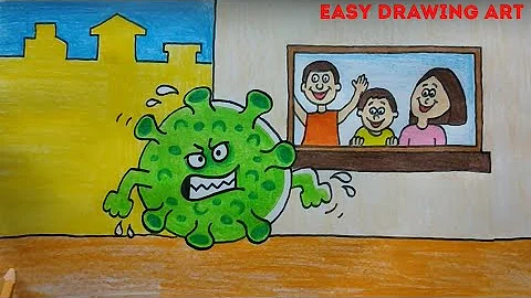 Stay home stay safe from corona virus poster drawing || how to draw corona virus awareness drawing