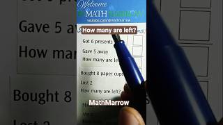 How to solve short word problems on subtraction #MathMarrow #difference #subtract #left