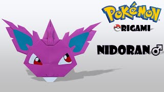 Como hacer origami Pokémon Nidoran macho - how to make origami Pokémon nidoran.