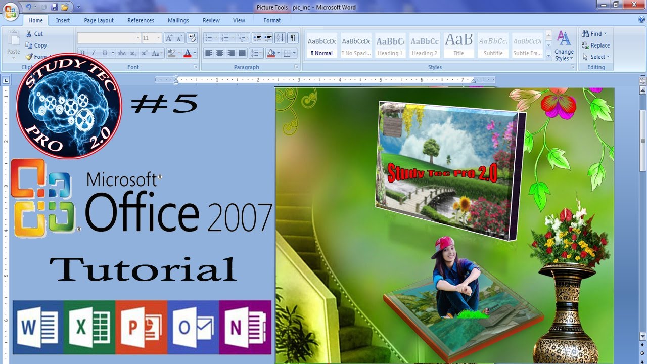 3d pictures effects in MS OFFICE WORD 2007 #EP-5 - YouTube