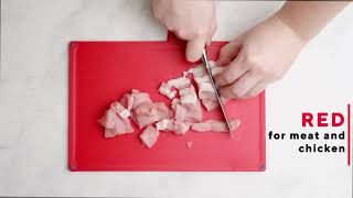 Kitchen Artist Color Coded Index Cutting Board With Stand