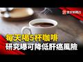 每天喝5杯咖啡  研究：肝癌風險降低近5成｜#寰宇新聞 @globalnewstw