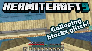 HermitCraft 9 ep 23! Galloping Blocks glitch! Super fast linear block placement!