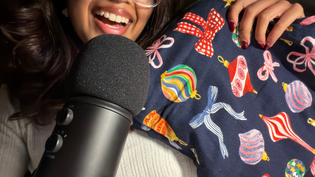 asmr | what I got for secret santa 🎅🏻 🎁 (fabric scratching, glass tapping, liquid sounds, etc)