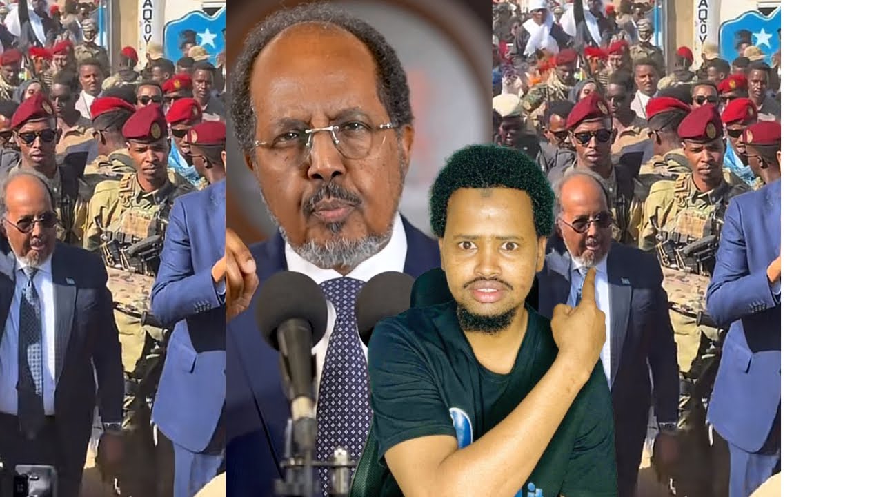 Madaxweynaha somalia xasan sheikh oo lagu soo dhaweyey magalada lascanood Manta 