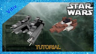 Star Wars Rebel A-Wing and Imperial TIE Interceptor in Minecraft - 1:1 Scale - Tutorial