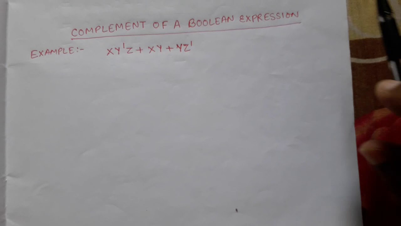 Complement Of A Boolean Expression