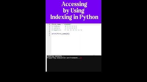 Accessing by Using Indexing in Python