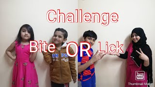Lick or Bite challenge ||lick or Bite challenge in malayalam ||Fiza creations