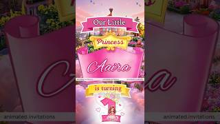 Princess theme first birthday invitation video ✨ #princesstheme #princessbirthday #invitationvideo