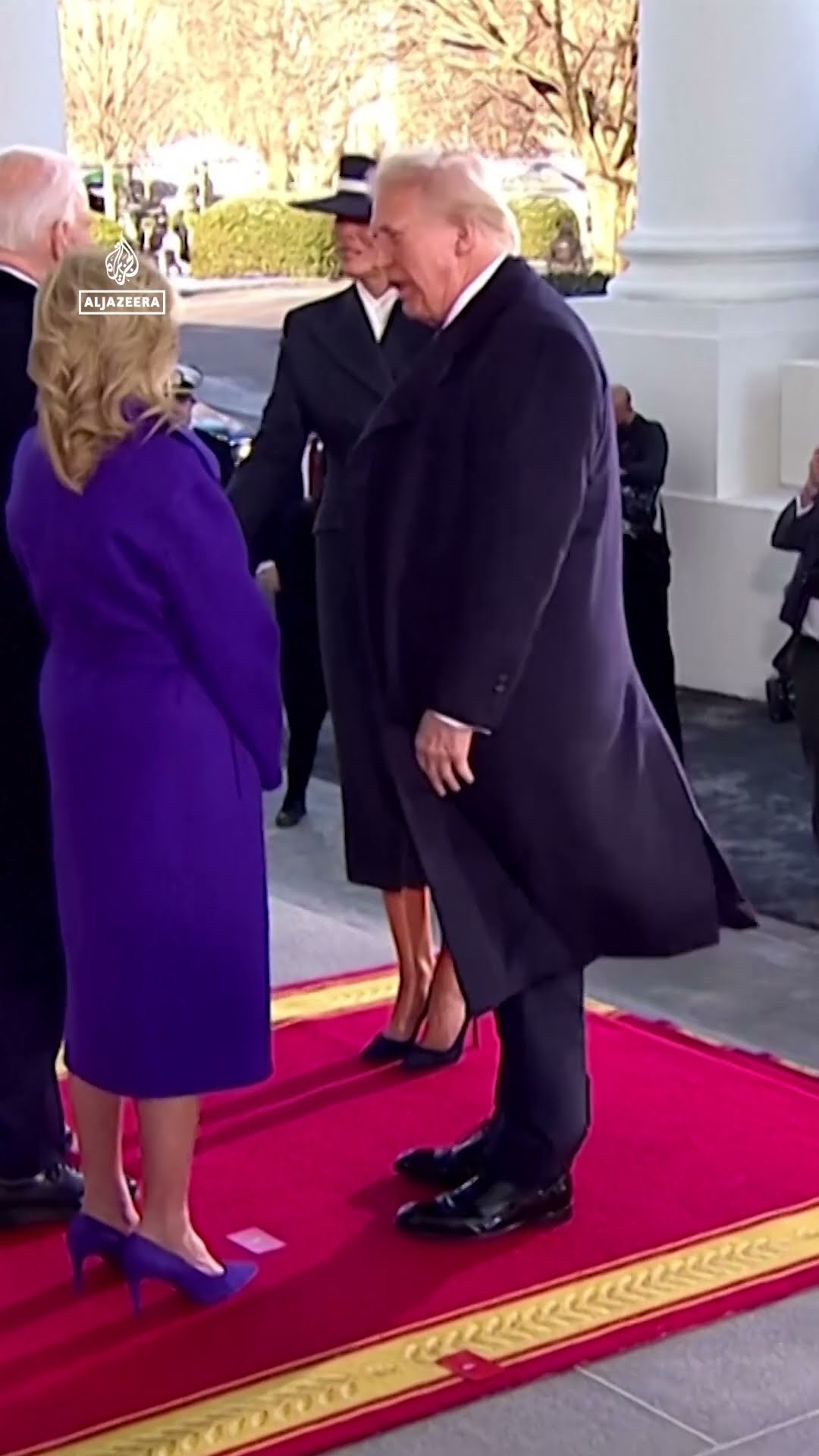 Bidens welcome Trumps to White House ahead of Trump inauguration | AJ #shorts