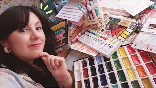 TODOS mis materiales para ACUARELAS 🎨 (+ TIPS para principiantes) | Piyoasdf