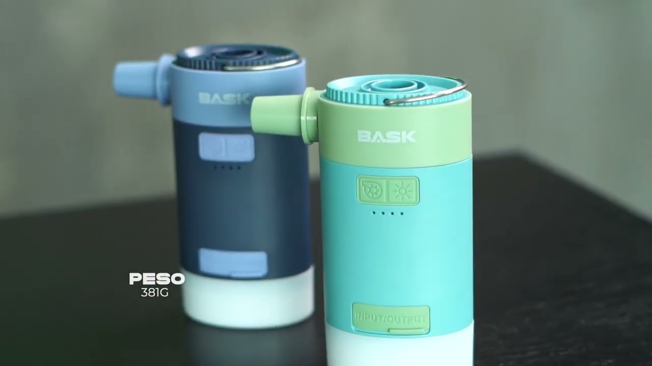 Bomba de Ar Automática Recarregável Iluminada e Power Bank Premium 3 em 1 Camping Bask