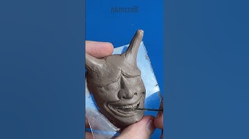 Mini Hannya mask - full making process on my channel #shortvideo #shorts  #clay