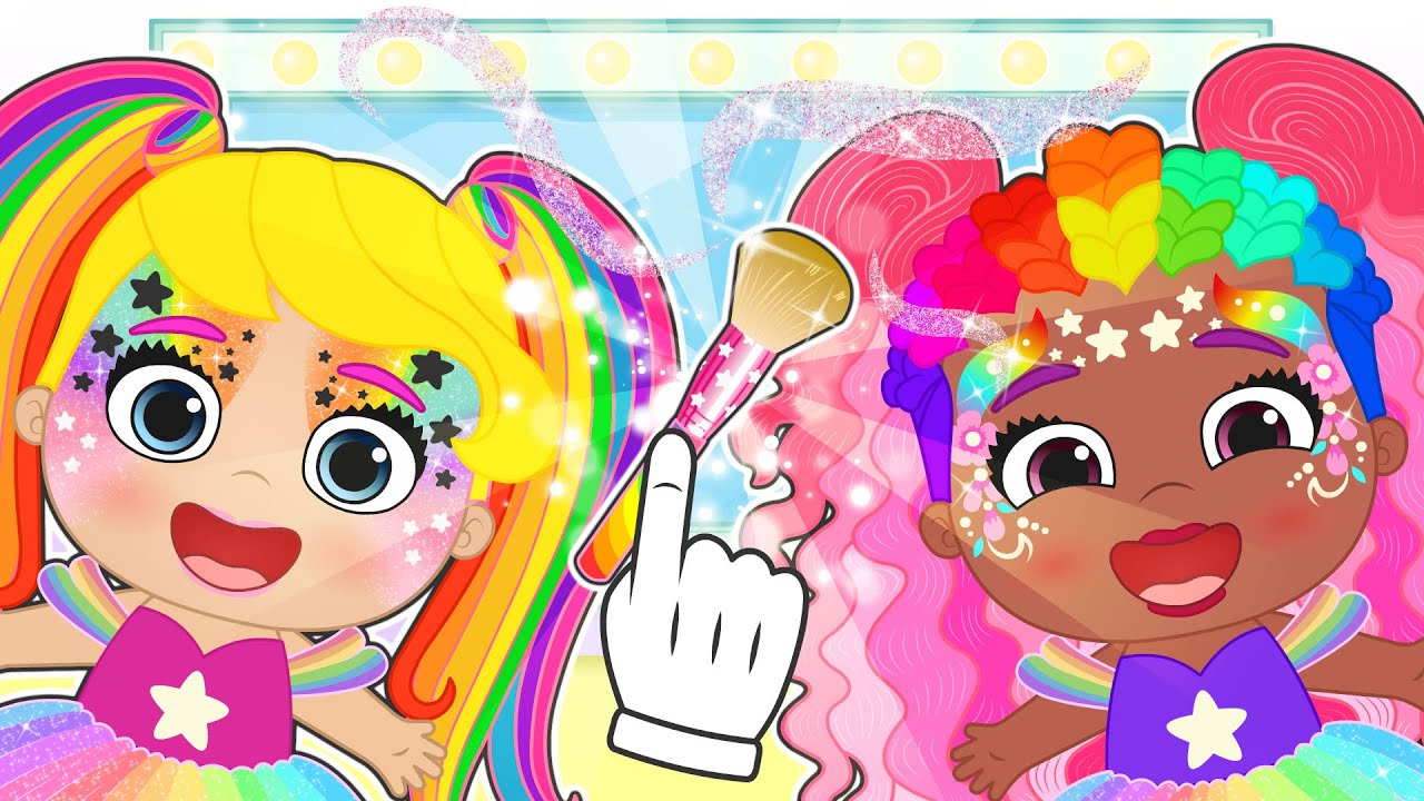 BEBÊS LUNA E LILY 🌈💄 Sessão de Beleza com Maquiagem Arco-Íris Mágica
