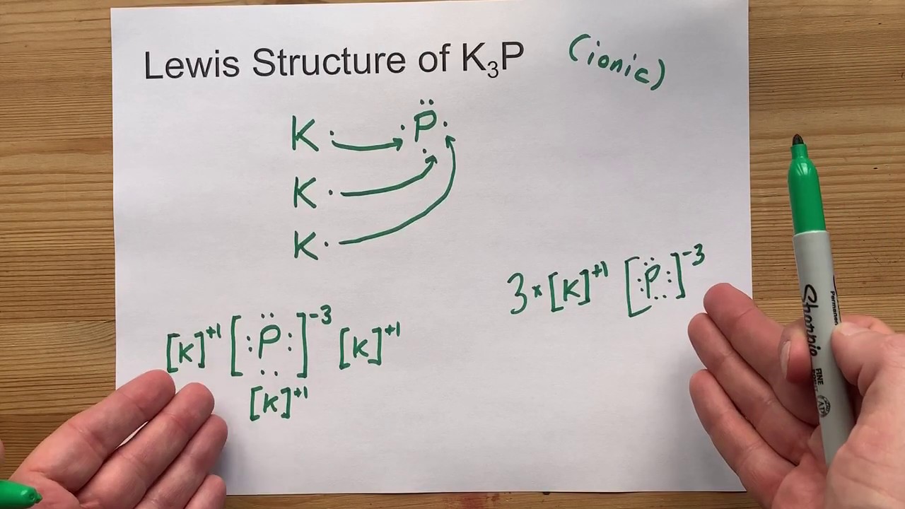 Draw The Lewis Structure Of K3p Potassium Phosphide Youtube