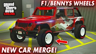 *EASY* F1/BENNY'S WHEELS ON ANY CAR IN GTA 5 ONLINE - CAR TO CAR MERGE GLITCH! (ALL CONSOLES) screenshot 5