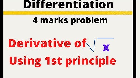 Derivative of square root of x using 1st principle @EAG