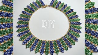 Seed bead necklace collar making, beaded necklace tutorial