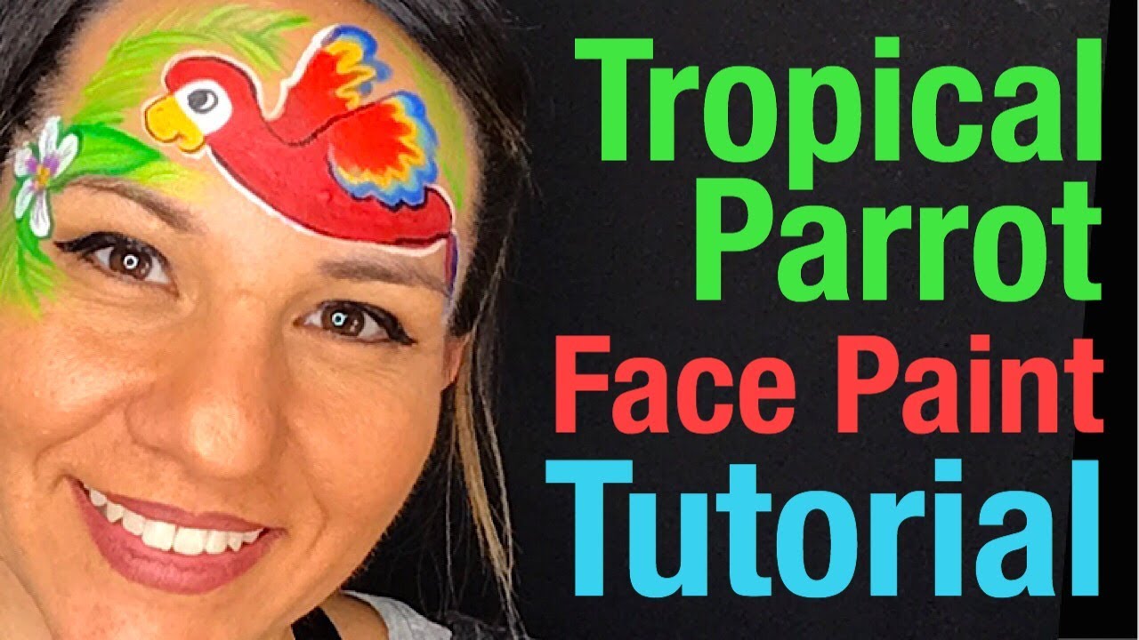 Tropical Parrot Face Paint How To