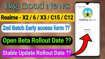 Realme UI 2.0 Second Batch Early Access Form For realme  X2  6  X3  X3 SuperZoom C12 C15 |Open Beta